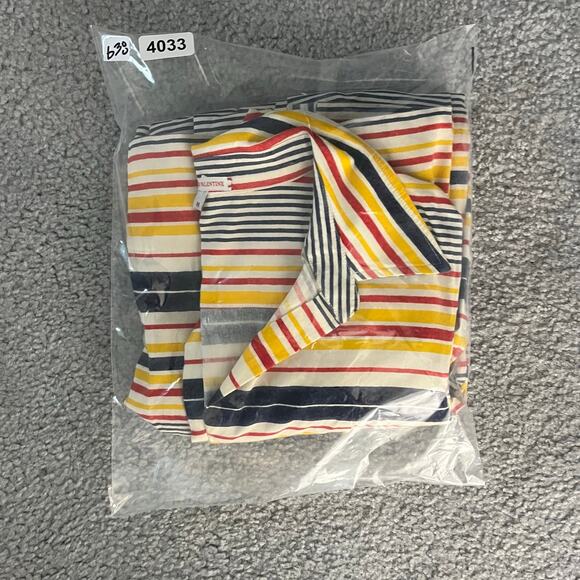 Frances Valentine Midi Dress Medium Multi-color Striped Button Front w/2 Belts - Picture 10 of 10